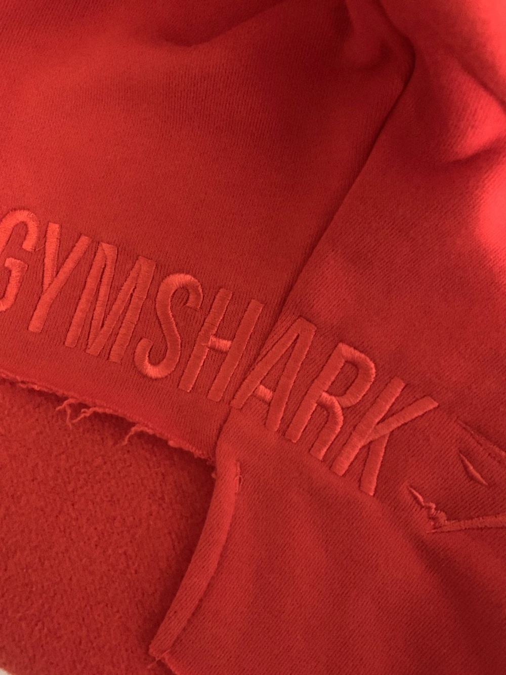 Gymshark Primary Cropped Hoodie Cut-Out Pullover Sweatshirt Top Pop Red Small S - Picture 9 of 10